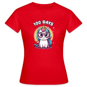 100e jour d’école 100 jour d’école des enfants - T-shirt Femme - rouge - Devant - AI Model Female 172 dark (172cm)