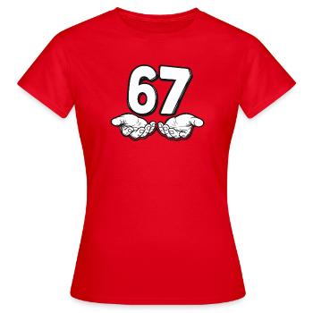 Tendance Six Seven - T-shirt Femme - rouge - Devant - AI Model Female 172 dark (172cm)