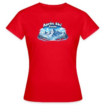 Après Ski Team Mountain Panorama - T-shirt Femme - rouge - Devant - AI Model Female 172 dark (172cm)