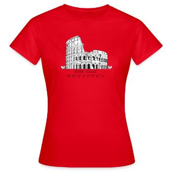 Colisée de Rome croquis noir blanc - T-shirt Femme - rouge - Devant - AI Model Female 172 dark (172cm)