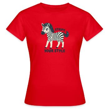 Stylish Zebra - Frauen T-Shirt - Rot - Vorne - AI Model Female 172 dark (172cm)