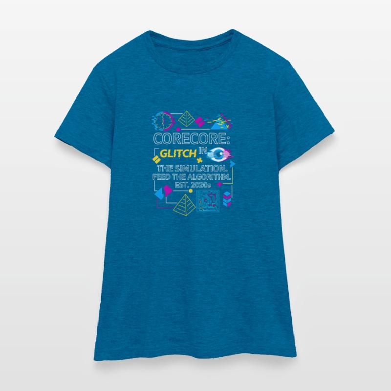 Collage d’algorithmes de simulation de bugs Corecore T-shirt Femme