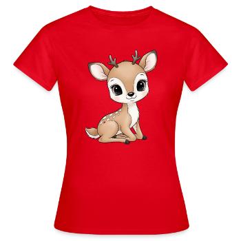 Dessin animé de poulain mignon - T-shirt Femme - rouge - Devant - AI Model Female 172 dark (172cm)