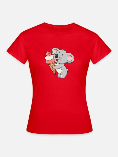 Gourmet-Koala und Eiscreme - Frauen T-Shirt - Rot
