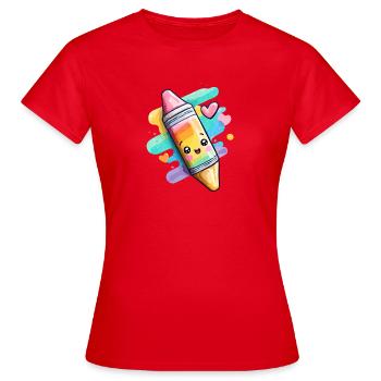 Craie arc-en-ciel - T-shirt Femme - rouge - Devant - AI Model Female 172 dark (172cm)