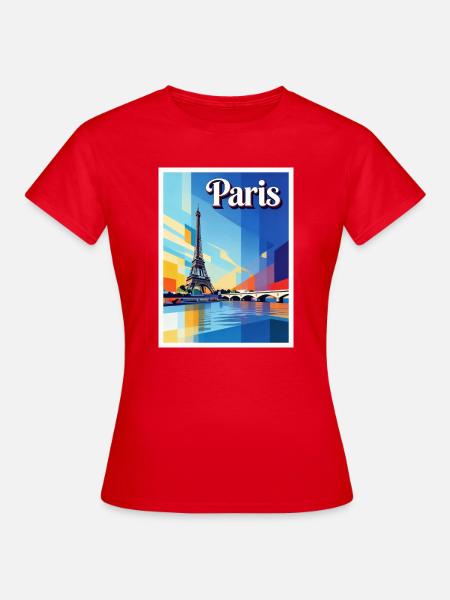 Pariser Prisma-Eiffel - Frauen T-Shirt - Rot