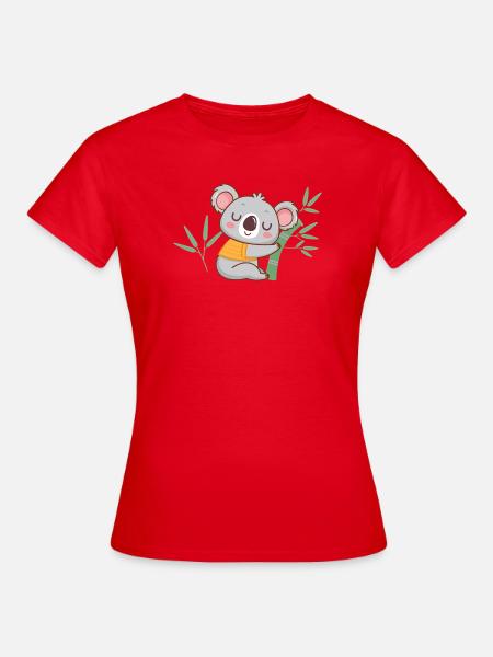 Zen-Koala auf Bambus - Frauen T-Shirt - Rot