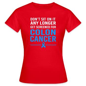 Côlon, cancer, gros intestin - T-shirt Femme - rouge - Devant - AI Model Female 172 dark (172cm)