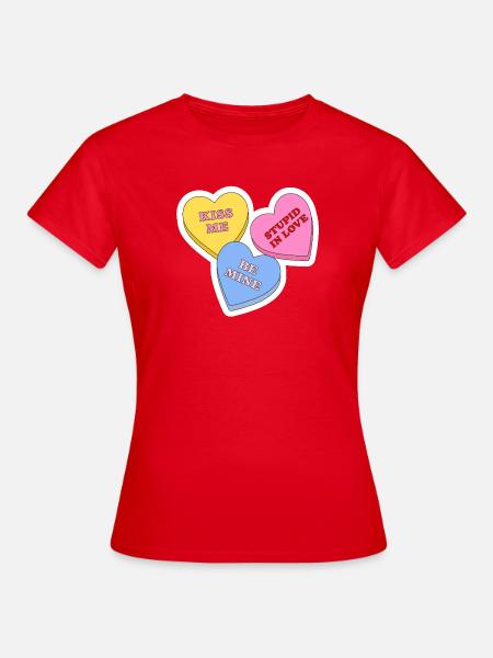 Candy-Hearts-Design - Frauen T-Shirt - Rot