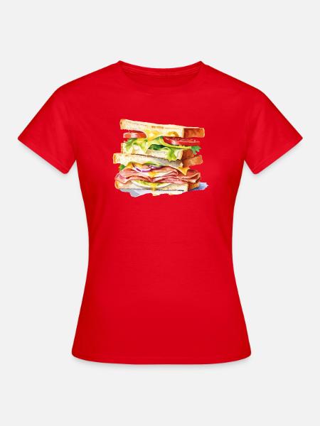 Kunstvoller Sandwichstapel - Frauen T-Shirt - Rot