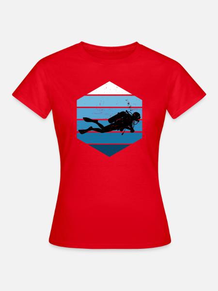 Diving Fokus pur - Frauen T-Shirt - Rot