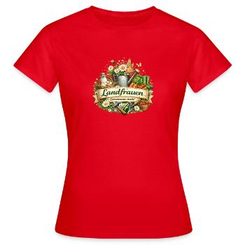 Rural women strong together - Women's T-Shirt - red - Front - AI Model Female 172 dark (172cm)