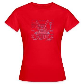 Roboter-Kaninchen - Frauen T-Shirt - Rot - Vorne - AI Model Female 172 dark (172cm)
