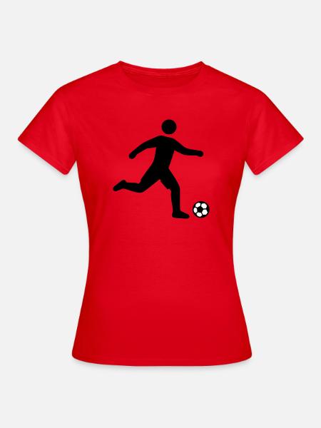 Fussballer Silhouette - Frauen T-Shirt - Rot