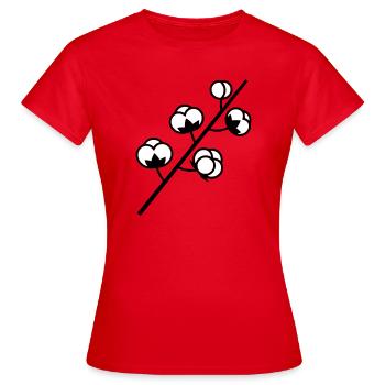 Baumwolle Zweig Pflanze - Frauen T-Shirt - Rot - Vorne - AI Model Female 172 dark (172cm)