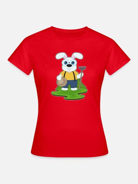 Hase Landwirt Harke Bauernhof - Frauen T-Shirt - Rot