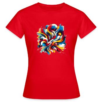 Paint Swirl Abstract Paint Swirl - Women's T-Shirt - red - Front - AI Model Female 172 dark (172cm)