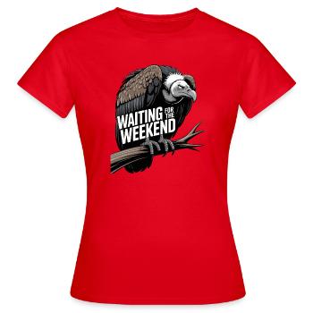 En attendant le week-end - T-shirt Femme - rouge - Devant - AI Model Female 172 dark (172cm)