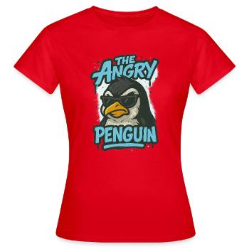 The Annoying Penguin - Women's T-Shirt - red - Front - AI Model Female 172 dark (172cm)
