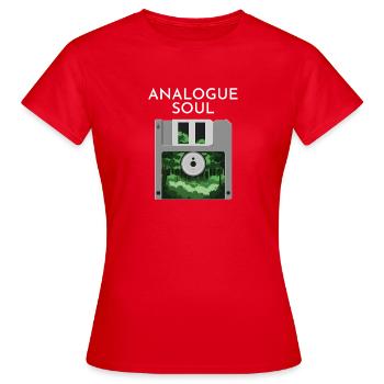 Old School Analog Floppy Disk Natural - Women's T-Shirt - red - Front - AI Model Female 172 dark (172cm)