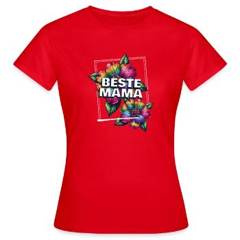 Cadeau de la fête des mères pour les meilleures fleurs de maman - T-shirt Femme - rouge - Devant - AI Model Female 172 dark (172cm)
