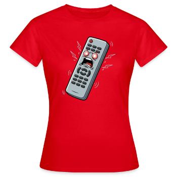Screaming Remote Control Cartoon - Women's T-Shirt - red - Front - AI Model Female 172 dark (172cm)