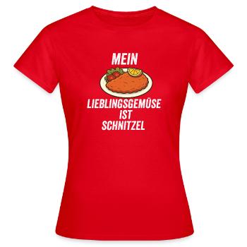 Amoureux de la bouffe du schnitzel - T-shirt Femme - rouge - Devant - AI Model Female 172 dark (172cm)