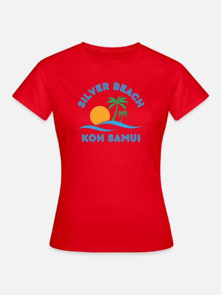 Silver Beach Koh Samui Sonnenuntergang - Frauen T-Shirt - Rot