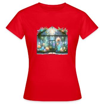 Luminous Botanica Greenhouse - Women's T-Shirt - red - Front - AI Model Female 172 dark (172cm)