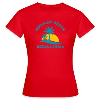 Kovalam Beach Kerala Sonnenuntergang - Frauen T-Shirt - Rot - Vorne - AI Model Female 172 dark (172cm)