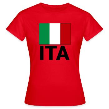 Drapeau sportif italien avec abréviation ITA - T-shirt Femme - rouge - Devant - AI Model Female 172 dark (172cm)