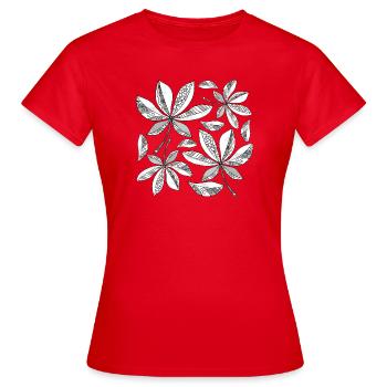 leaves - Women's T-Shirt - red - Front - AI Model Female 172 dark (172cm)