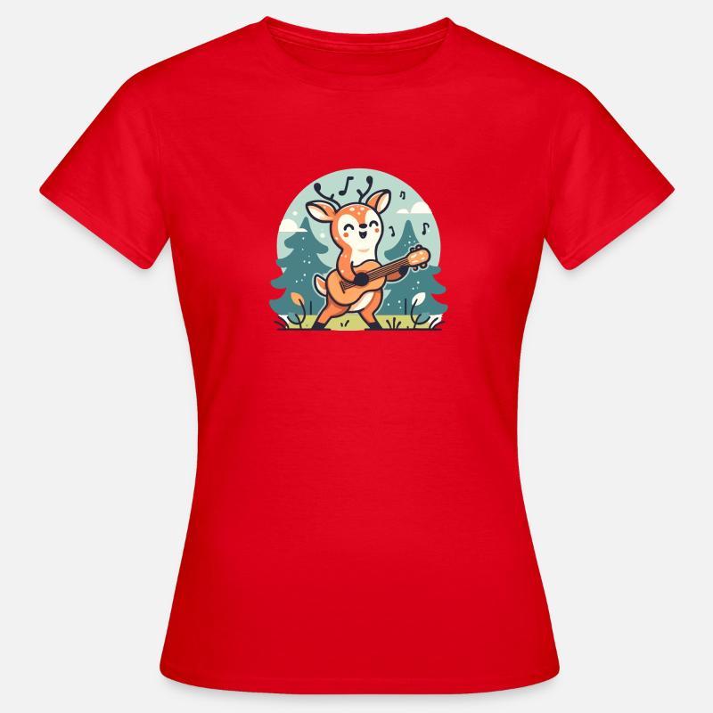 Waldhirscheh Guitar - T-shirt dam - röd