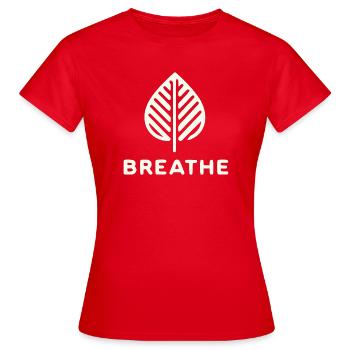 Feuille de la Respiration - T-shirt Femme - rouge - Devant - AI Model Female 172 dark (172cm)