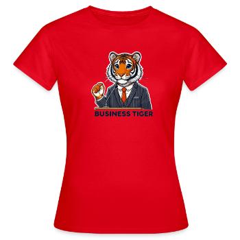 Tigre d’affaires en costume - T-shirt Femme - rouge - Devant - AI Model Female 172 dark (172cm)