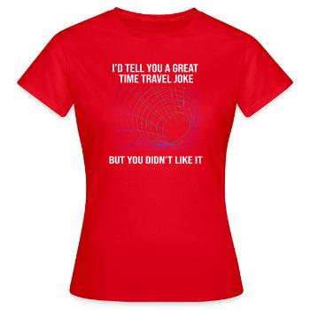Zeitreise - Frauen T-Shirt - Rot - Vorne - AI Model Female 172 dark (172cm)