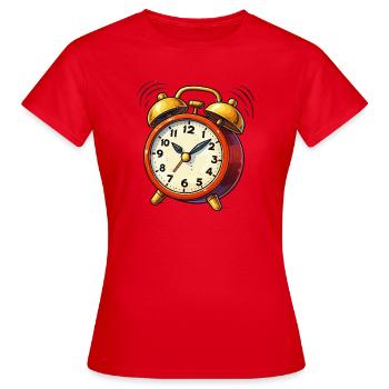 Alarm Clock Comic Clock - Women's T-Shirt - red - Front - AI Model Female 172 dark (172cm)