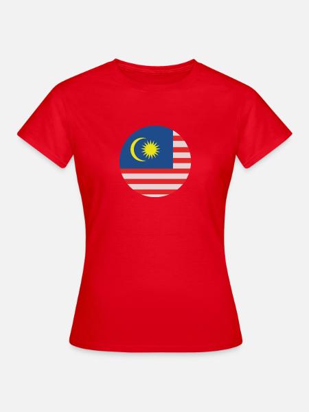 Malaysia-Rundflagge - Frauen T-Shirt - Rot