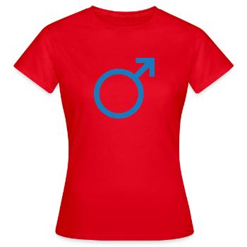 Male gender - Women's T-Shirt - red - Front - AI Model Female 172 dark (172cm)