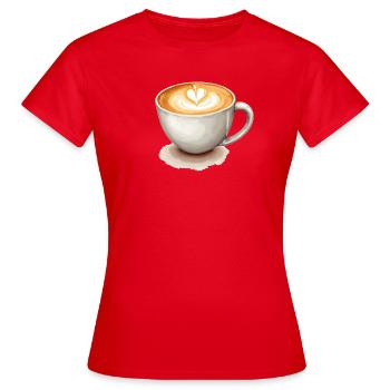 Cappuccino au café - T-shirt Femme - rouge - Devant - AI Model Female 172 dark (172cm)