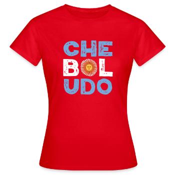 Che Boludo Argentina Vintage Typography Design - Women's T-Shirt - red - Front - AI Model Female 172 dark (172cm)