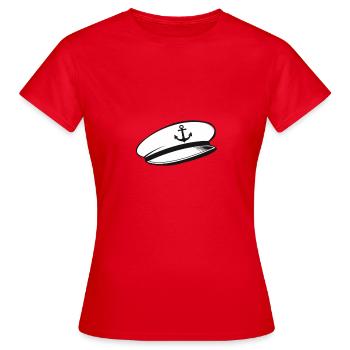 Kapitänsmütze – Küste statt Kompromiss - Frauen T-Shirt - Rot - Vorne - AI Model Female 172 dark (172cm)