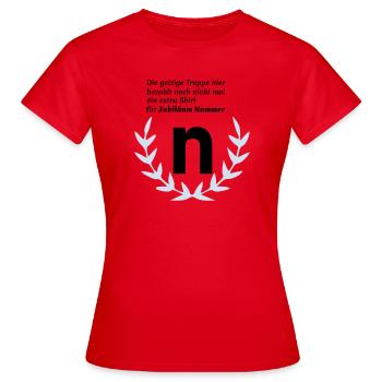 Jubilee N - T-shirt Femme - rouge - Devant - AI Model Female 172 dark (172cm)