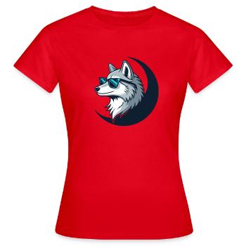 Loup Lunatique Lunettes Soleil - T-shirt Femme - rouge - Devant - AI Model Female 172 dark (172cm)