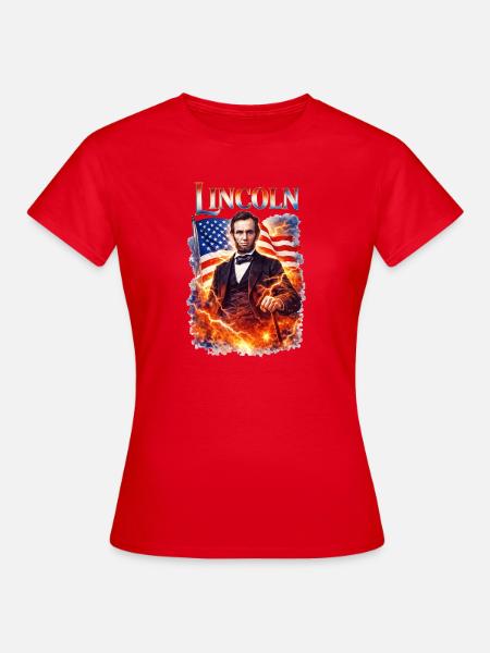 Lincolns Flammendes Freiheitsbild - Frauen T-Shirt - Rot
