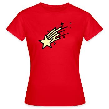  Sternschnuppe Komet Comic - Frauen T-Shirt - Rot - Vorne - AI Model Female 172 dark (172cm)