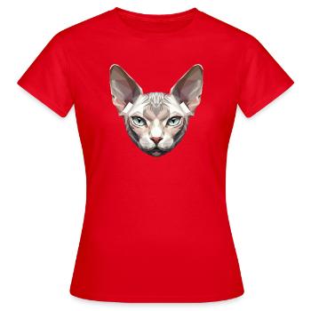 Sphynx Katze Sphynxkatze Canadian Cat Süße Sphinx - Frauen T-Shirt - Rot - Vorne - AI Model Female 172 dark (172cm)