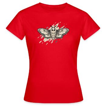Moth Moth Illustration - Women's T-Shirt - red - Front - AI Model Female 172 dark (172cm)
