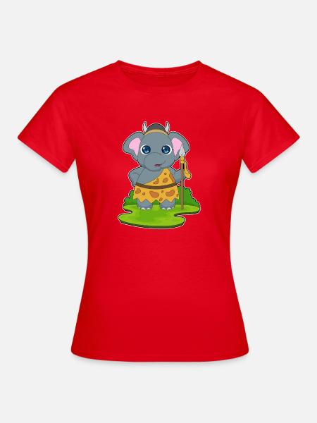 Elefant Krieger Speer - Frauen T-Shirt - Rot