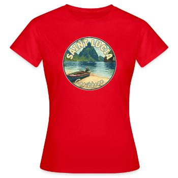 Discover Saint Lucia Caribbean Tropical Paradise - Women's T-Shirt - red - Front - AI Model Female 172 dark (172cm)